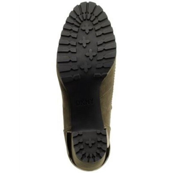 Dkny Womens Green Lug Sole Padded Lenni Block Heel Lace Up Dress Boots Size 9 - Picture 4 of 6